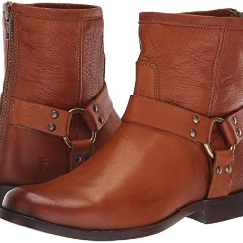 Frye Pippa Back Zip Cognac Short Boot (NIB)